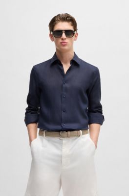 Woven belt with suede trims, Light Brown