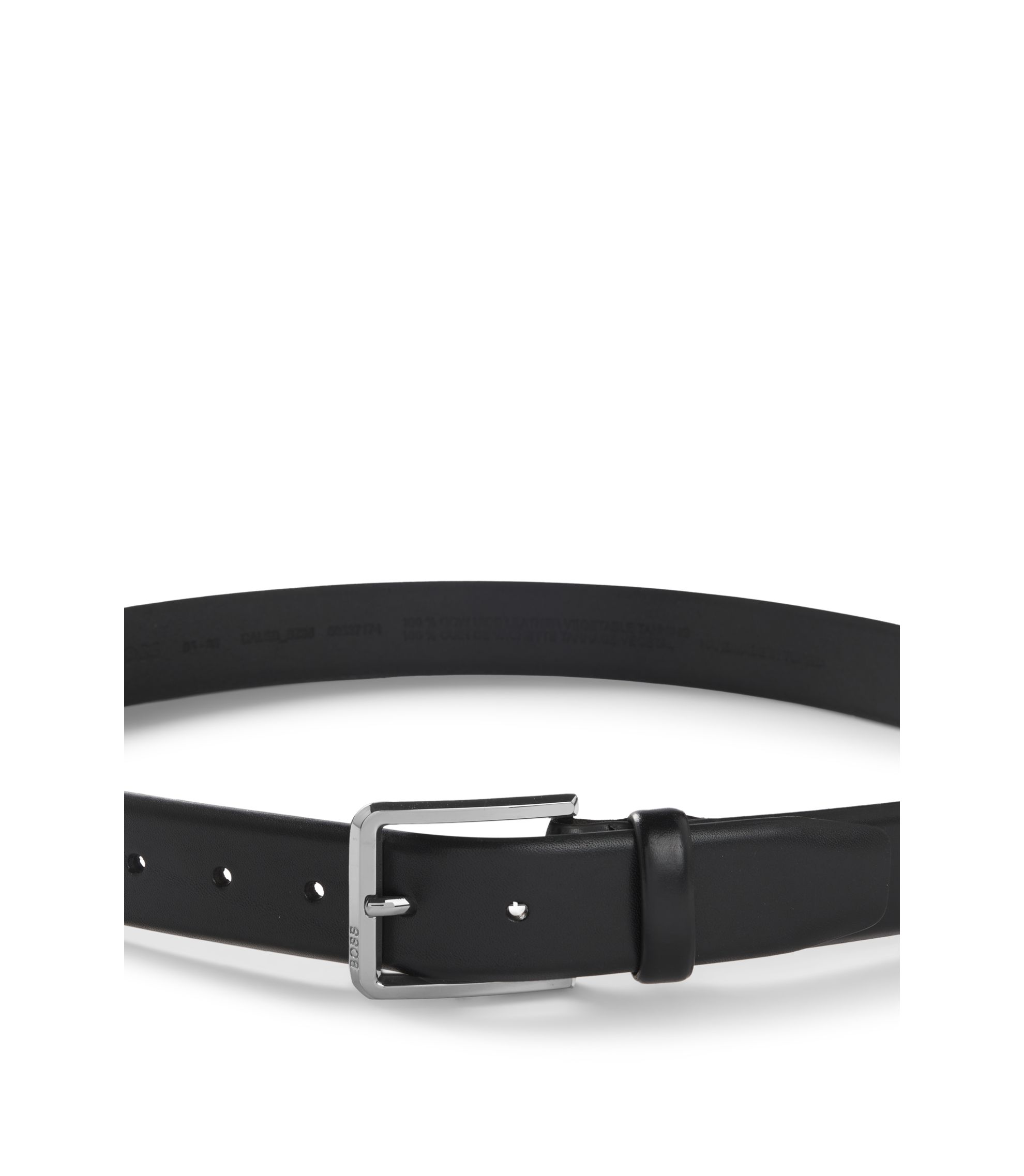 BOSS - Gunmetal-buckle belt in Italian leather - Black