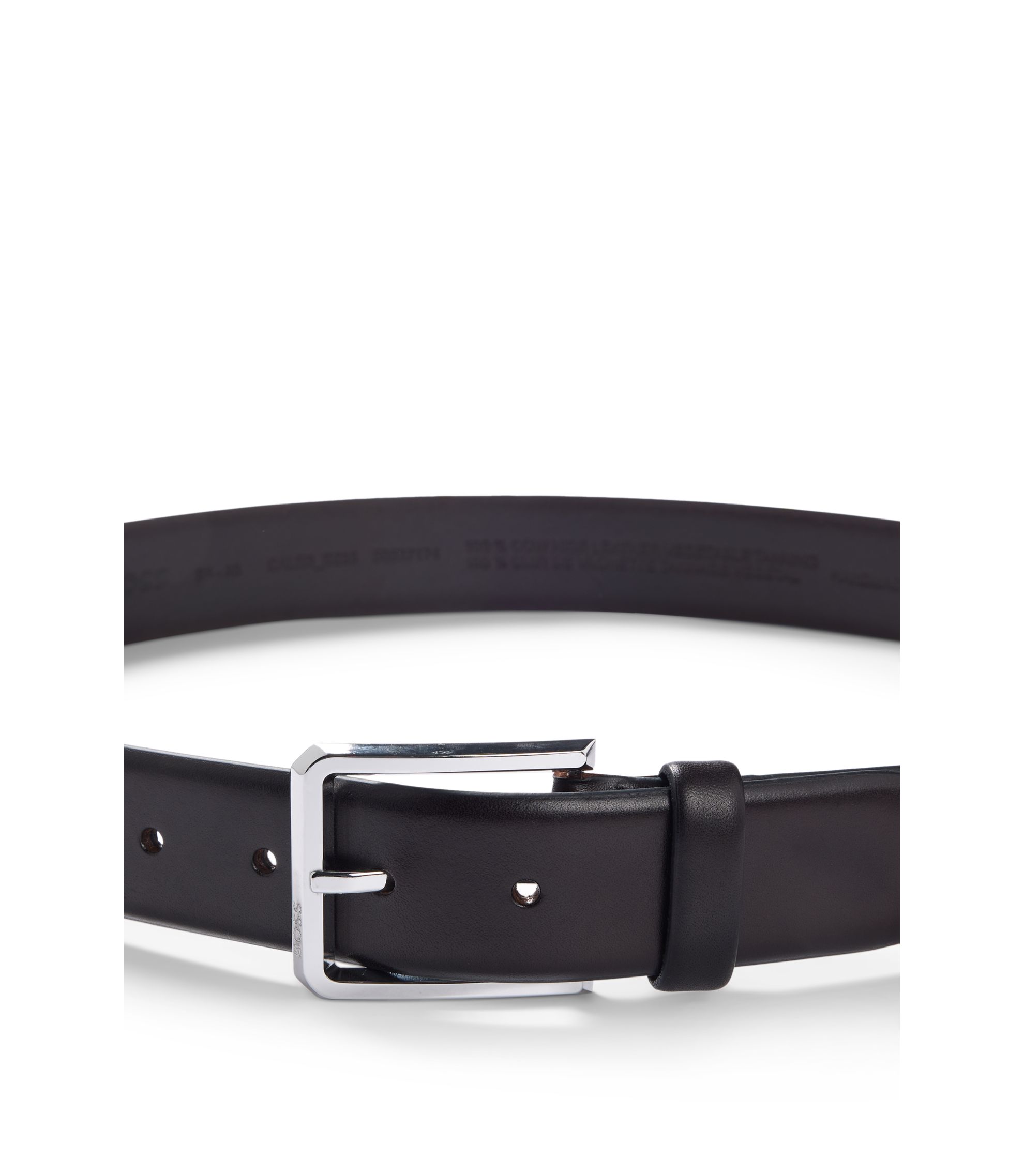 BOSS - Gunmetal-buckle belt in Italian leather - Dark Brown display picture 2