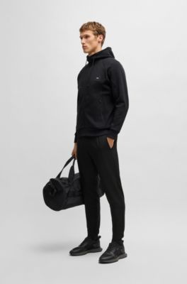 BOSS - Zip-up hoodie with logo patch - Black