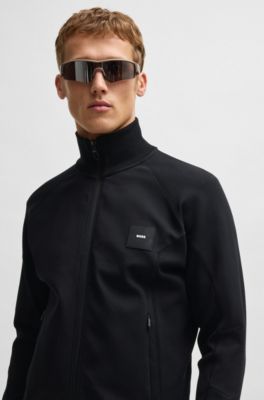 Sweatshirt with stretch-cotton inserts, Black