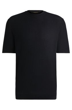 Silk sweater with knitted structure