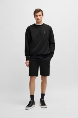 Shorts with metallic Double B monogram, Black