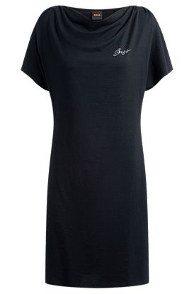 Robe t-shirt en coton mélangé avec logo à strass