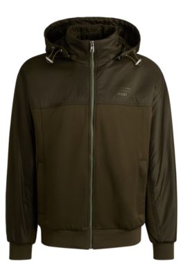 Sudadera Porsche x BOSS con capucha y cremallera bidireccional, Verde oscuro