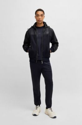 Porsche x BOSS hoodie with two-way zip, Dark Blue