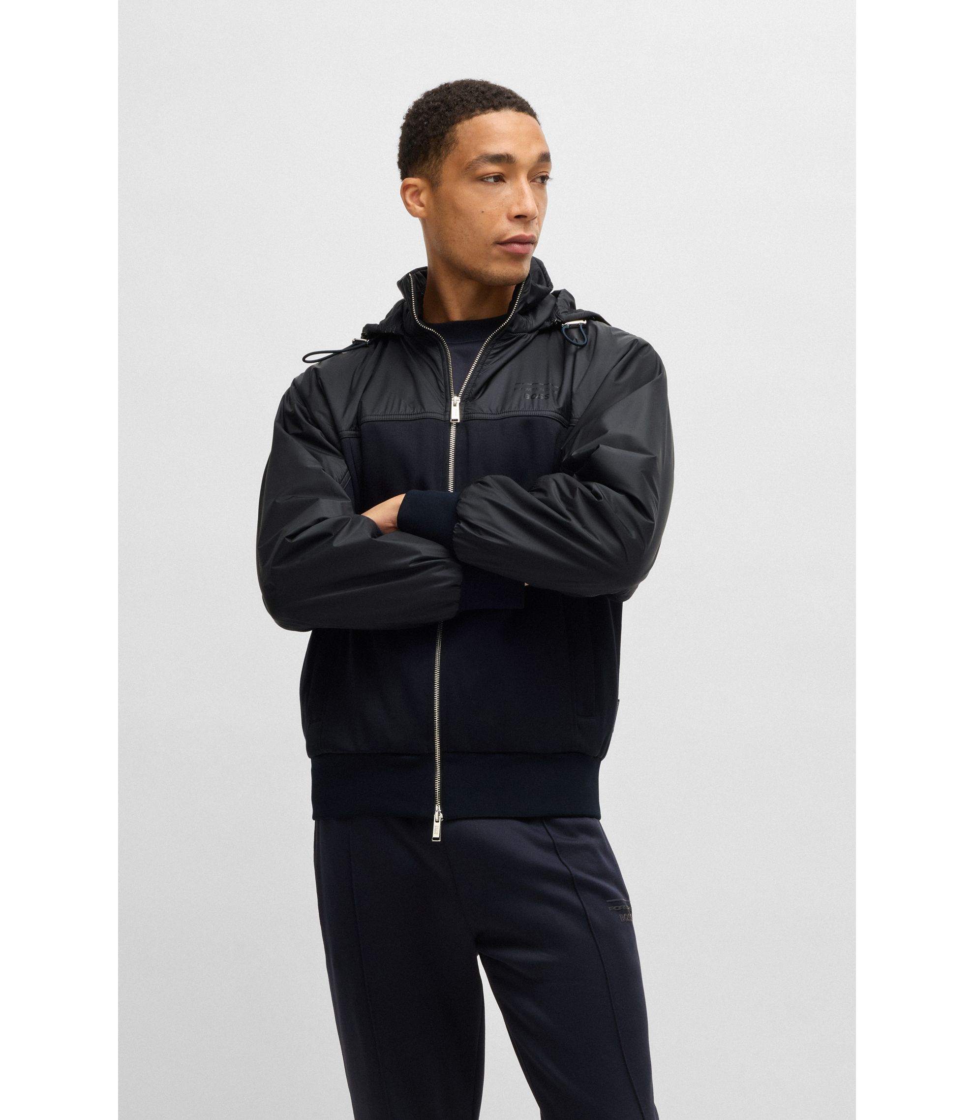 510351● HUGO BOSS PORSCHE リバーシブル ジップ Duo Porsche Hugo Boss Knitted quarter-zip sweater + Porsche