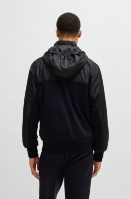 Porsche x BOSS hoodie with two-way zip, Dark Blue
