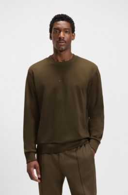 Sudadera Porsche x BOSS relaxed fit con detalle especial de la marca, Verde oscuro