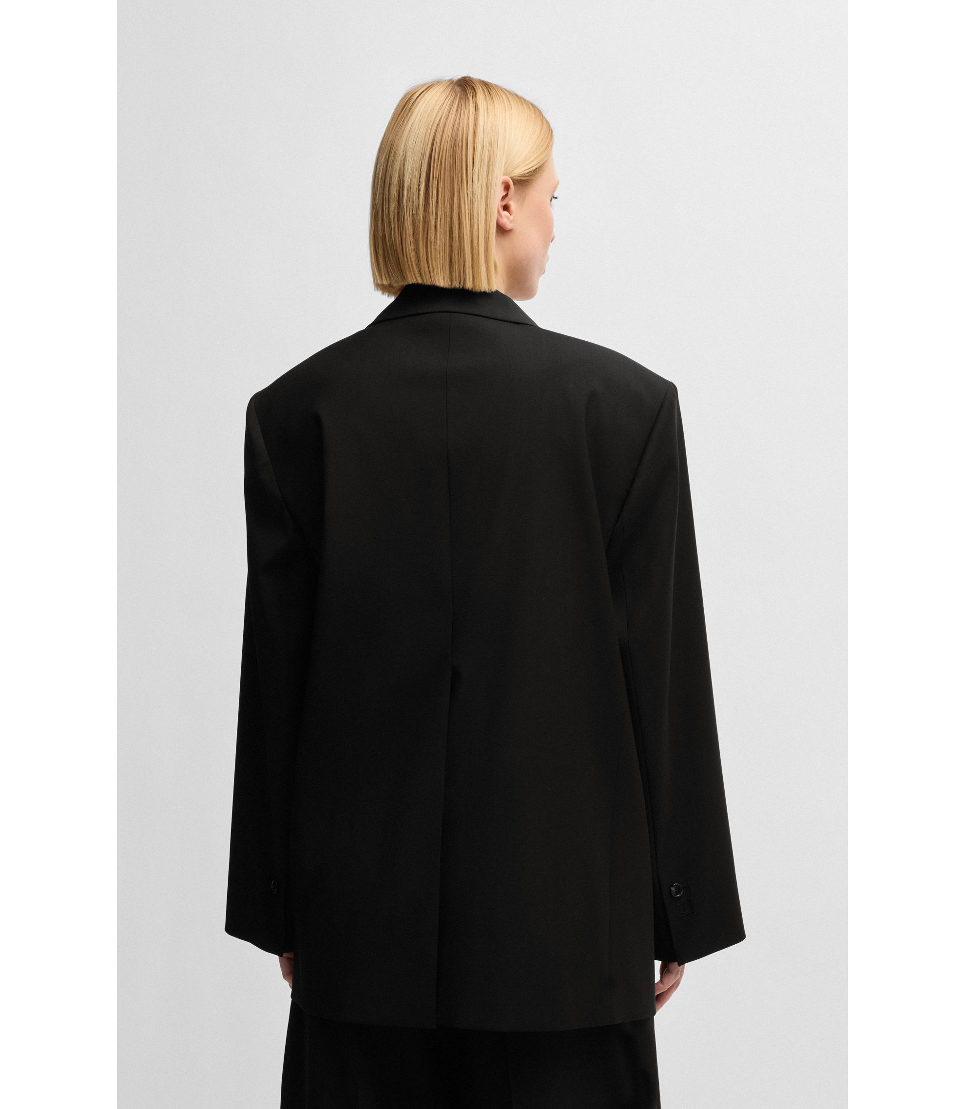 BOSS - Oversize-fit blazer in wool - Black