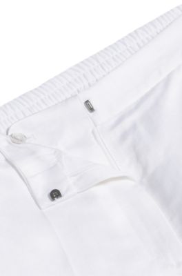 Relaxed-fit shorts with wide leg, White
