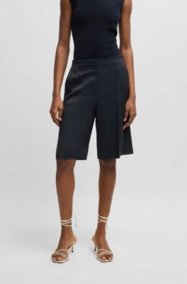 Relaxed-fit shorts with wide leg, Dark Blue