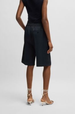 Relaxed-fit shorts with wide leg, Dark Blue