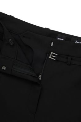 Relaxed-fit trousers in virgin wool, Black