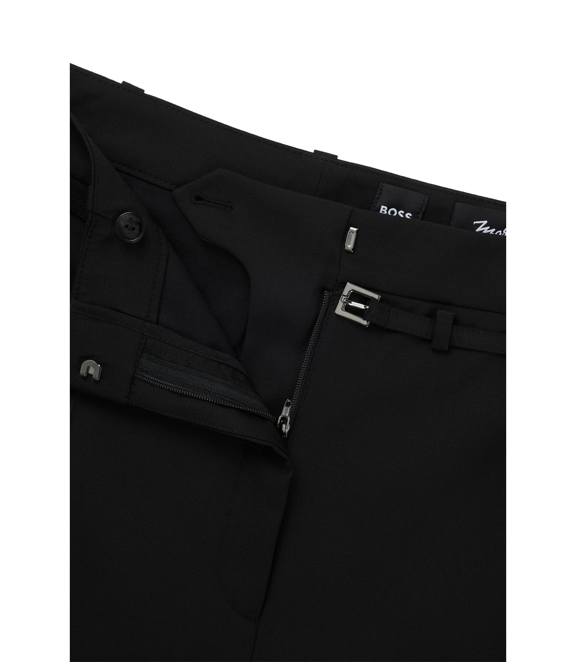 BOSS - Relaxed-fit trousers in virgin wool - Black
