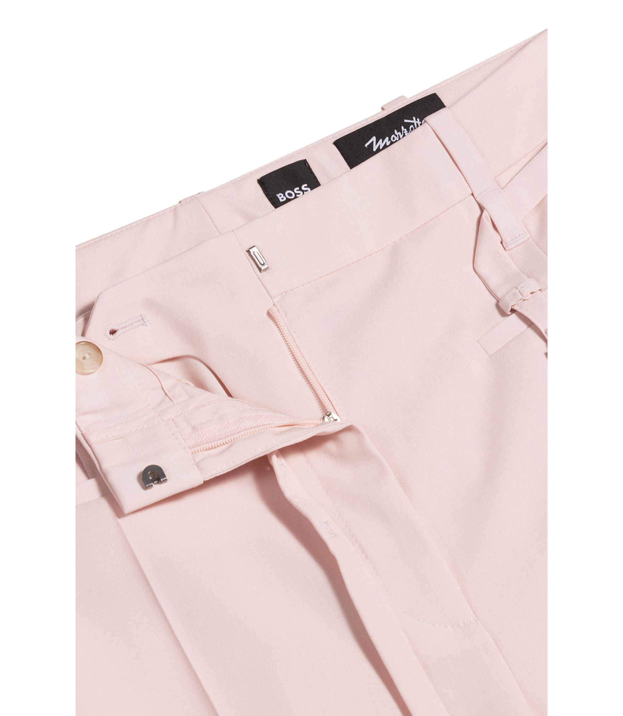 BOSS - Relaxed-fit trousers in virgin wool - light pink