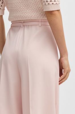 Relaxed-fit trousers in virgin wool, light pink