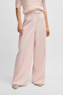 Relaxed-fit trousers in virgin wool, light pink