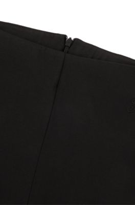 Pantalones acampanados de algod&oacute;n el&aacute;stico, Negro