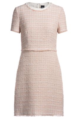【CHICLINE】Beyche Layered Tweed Dress Sleek Tweed Dress with Side Pockets | SLY010