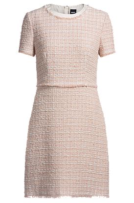 Robe en tweed avec finitions en coton stretch