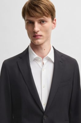 Slim-fit jacket with removable hooded inner, Black