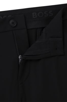 Slim-fit trousers in performance-stretch jersey, Black