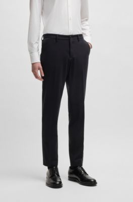 Slim-fit trousers in performance-stretch jersey, Black