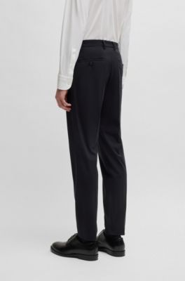 Slim-fit trousers in performance-stretch jersey, Black