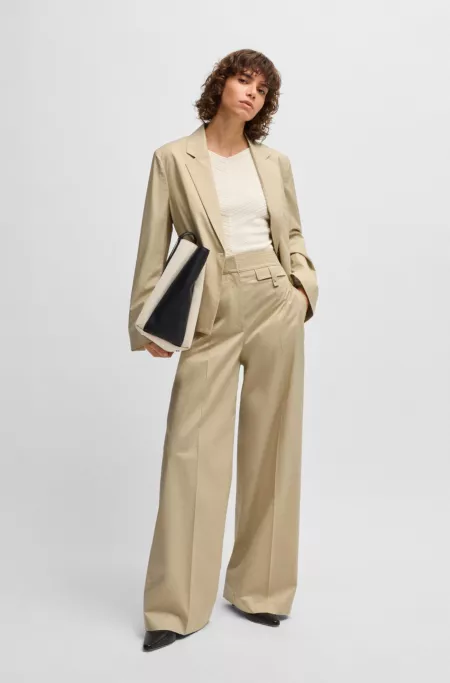 Single-button blazer in airy stretch cotton