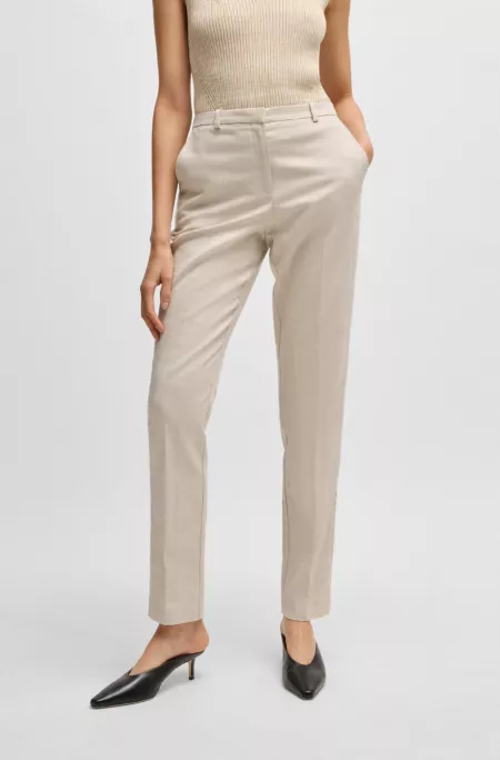 Relaxed-fit trousers in melange stretch fabric