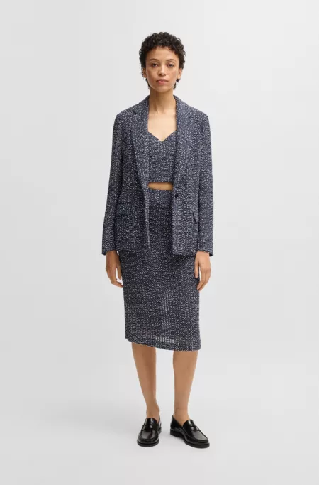 Pencil skirt in two-tone crochet tweed