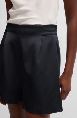 Relaxed-fit shorts with front pleats, Dark Blue
