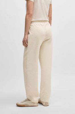 Cropped tracksuit bottoms with Double B monogram, White