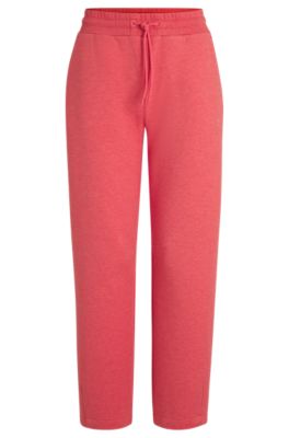 Pantalones de ch&aacute;ndal de algod&oacute;n con largo tobillero y monograma Double&nbsp;B, Rosa oscuro