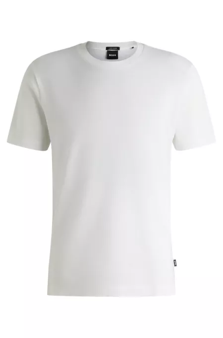 Regular-fit T-shirt in cotton and linen