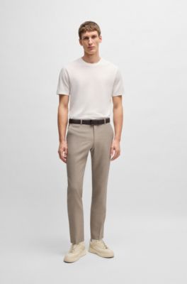 Regular-fit T-shirt in cotton and linen, White