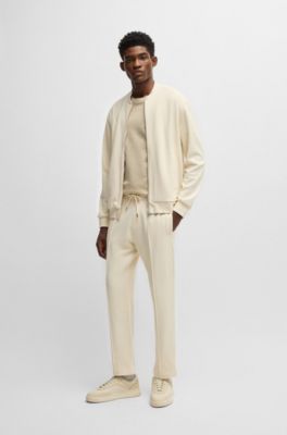 Regular-fit T-shirt in cotton and linen, Light Beige