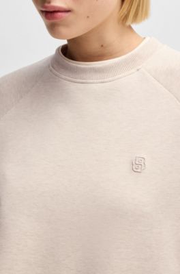 Melange sweatshirt with Double B monogram, White