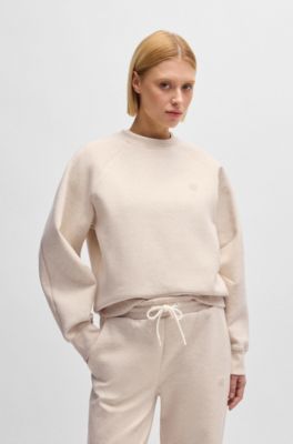 Melange sweatshirt with Double B monogram, White