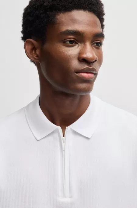 Polo shirt with seersucker structure