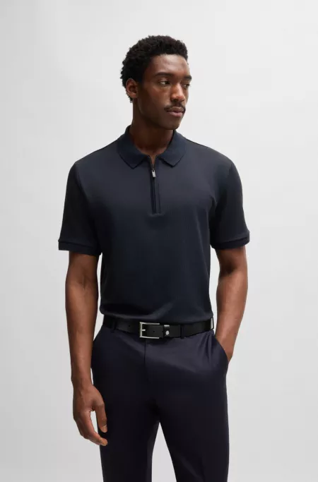 Polo shirt with seersucker structure