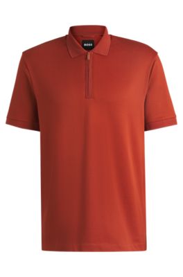 BOSS ポロ シャツ L BOSS - Regular-fit polo shirt with rubberized logo - Black
