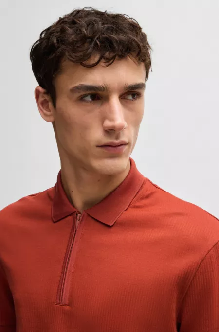 Polo shirt with seersucker structure