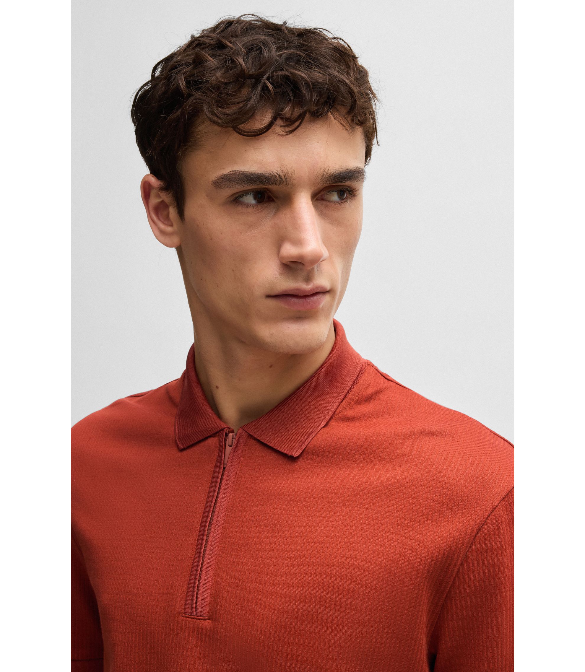 BOSS ポロ シャツ L BOSS（ボス）の「カーブロゴ コットン ポロシャツ（ポロシャツ