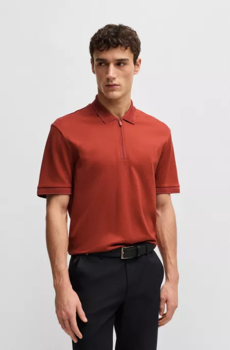 Polo shirt with seersucker structure