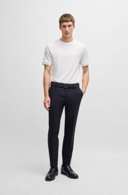 Regular-fit T-shirt in seersucker fabric, White