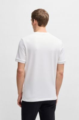 Regular-fit T-shirt in seersucker fabric, White