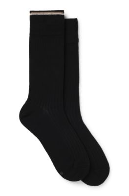 Two-pack of cotton-blend socks in a regular length, Black