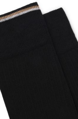 Two-pack of cotton-blend socks in a regular length, Black